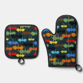 Dragon Wing Blue Flight Fantasy Ofenhandschuh & Topflappen-Set (Vorderseite)