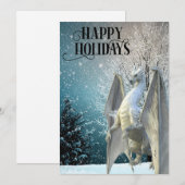 Dragon Winter Scene Snow Happy Holidays Feiertagskarte (Vorne/Hinten)