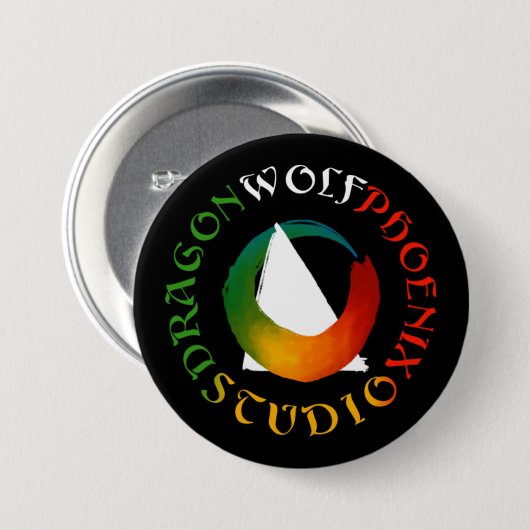 Dragon Wolf Phoenix Studio Knopf Button (Vorne & Hinten)