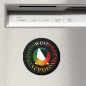 Dragon Wolf Phoenix Studio Magnet (In Situ (Geschirrspüler))