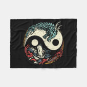 Dragon Wolf Yin Yang Chinesischer Mythos Zen Men W Fleecedecke (Vorderseite (Horizontal))