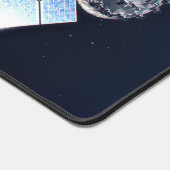 Dragon XL-Raumfahrzeug mit Planet Erde in der Fern Schreibtischunterlage (Ecke)