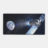 Dragon XL-Raumfahrzeug mit Planet Erde in der Fern Schreibtischunterlage (Vorderseite)