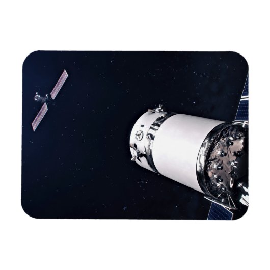 Dragon Xl Spacecraft nähert sich einem Lunar Gatew Magnet (Horizontal)