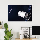 Dragon Xl Spacecraft nähert sich einem Lunar Gatew Poster (Heimbüro)