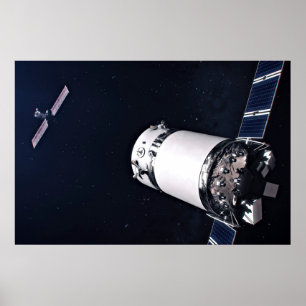 Dragon Xl Spacecraft nähert sich einem Lunar Gatew Poster