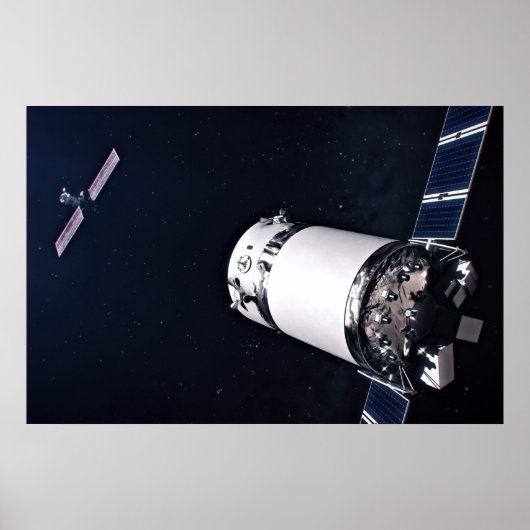 Dragon Xl Spacecraft nähert sich einem Lunar Gatew Poster (Vorne)