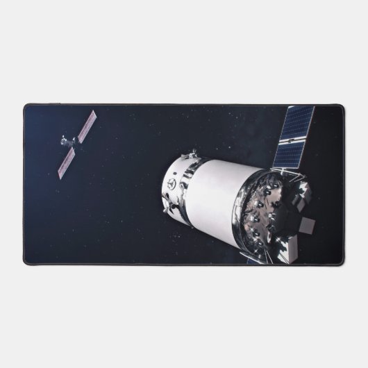 Dragon Xl Spacecraft nähert sich einem Lunar Gatew Schreibtischunterlage (Vorderseite)