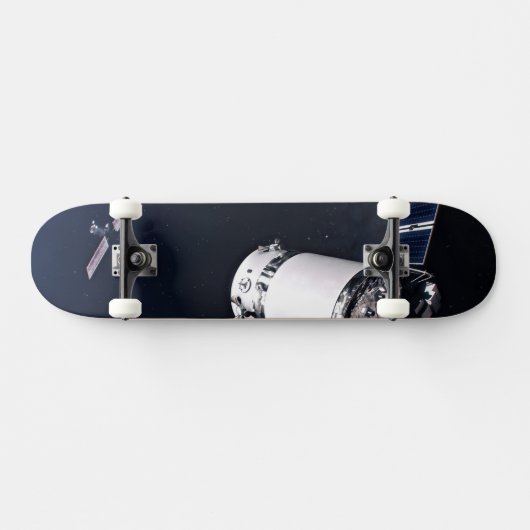 Dragon Xl Spacecraft nähert sich einem Lunar Gatew Skateboard (Horizontal)