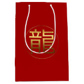 Dragon Year 2024 Gold Prägung Symbol M Geschenktas Mittlere Geschenktüte (Vorderseite)