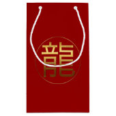 Dragon Year 2024 Gold Prägung Symbol S Geschenktas Kleine Geschenktüte (Rückseite)