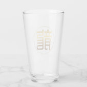 Dragon Year Gold Prägung Symbol Glass Cup Glas (Rückseite)