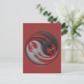 Dragon Yin-Yang Postkarte (Stehend Vorderseite)