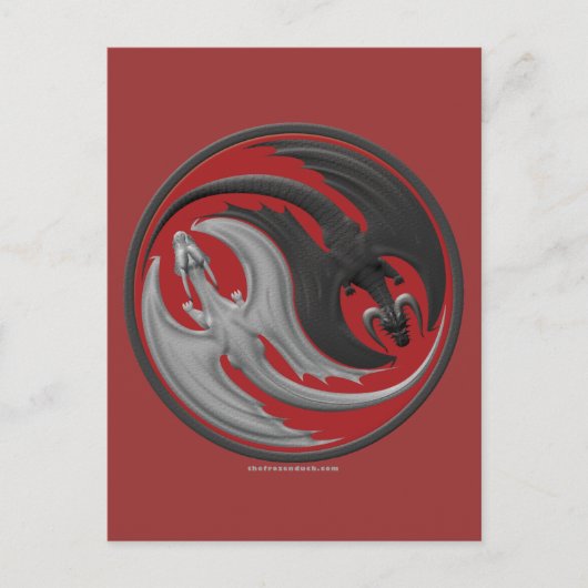 Dragon Yin-Yang Postkarte (Vorderseite)