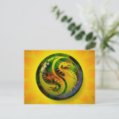 Dragon Yin Yang Postkarte (Stehend Vorderseite)
