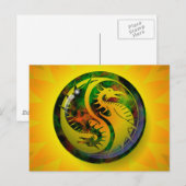 Dragon Yin Yang Postkarte (Vorne/Hinten)