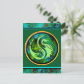 Dragon Yin Yang Postkarte (Stehend Vorderseite)