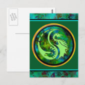 Dragon Yin Yang Postkarte (Vorne/Hinten)