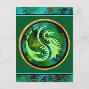 Dragon Yin Yang Postkarte