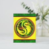 Dragon Yin Yang Postkarte (Stehend Vorderseite)