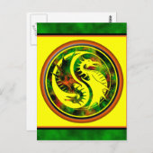 Dragon Yin Yang Postkarte (Vorne/Hinten)