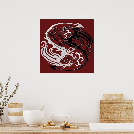 Dragon Yin Yang Print Poster (Küche)