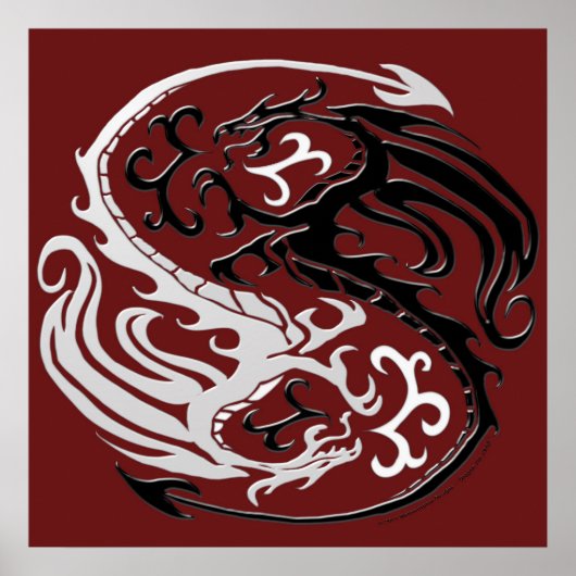 Dragon Yin Yang Print Poster (Vorne)
