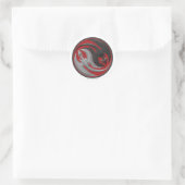 Dragon Yin-Yang Runder Aufkleber (Tasche)