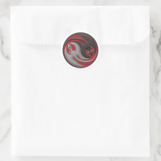 Dragon Yin-Yang Runder Aufkleber (Tasche)