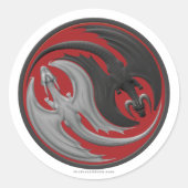 Dragon Yin-Yang Runder Aufkleber (Vorderseite)