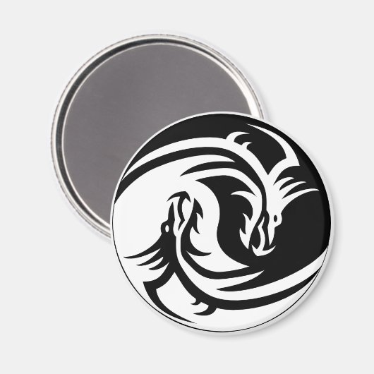 Dragon YinYang 2¼ Inch Round Magnet (Vorderseite/Rückseite)