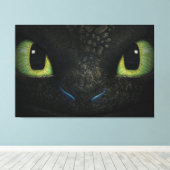 Dragon zahnlose Premium Wrapped Canvas (Gloss) Leinwanddruck (Insitu (Holzboden))