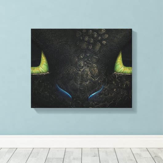 Dragon zahnlose Premium Wrapped Canvas (Gloss) Leinwanddruck (Insitu (Holzboden))