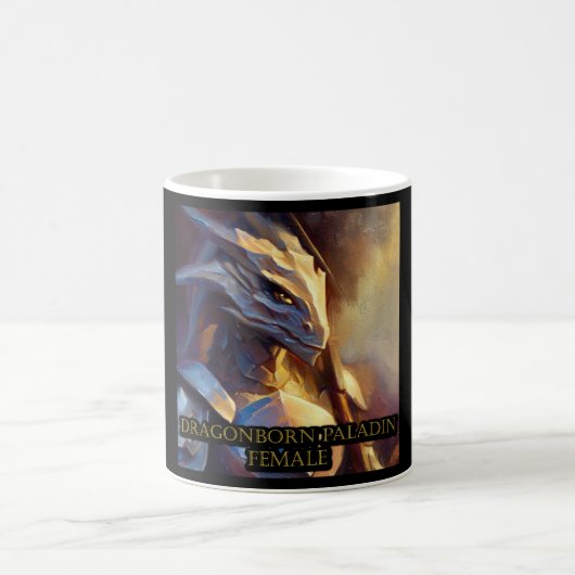 Dragonborn Paladin weiblich Kaffeetasse (Mittel)