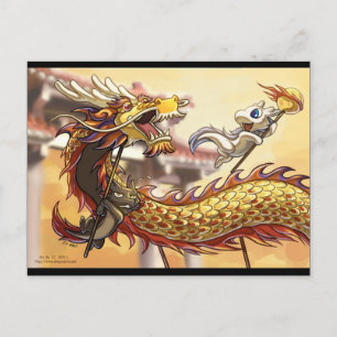 Dragonbros chinesische neues Jahr Postkarte