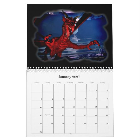 DragonCat Designs 2009 3D Dragons Kalender (Jan 2027)