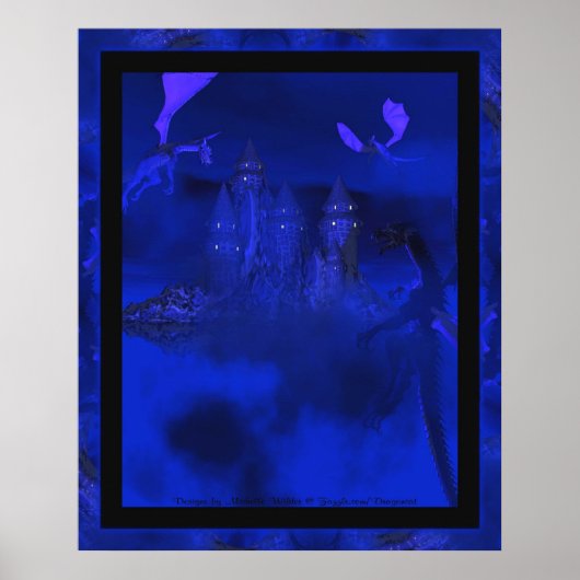 Dragoncats Blue Mist Dragon Fantasy Poster (Vorne)