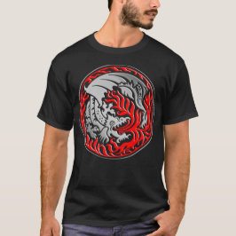Dragoncircle - Chrome mit rotem Feuer T-Shirt