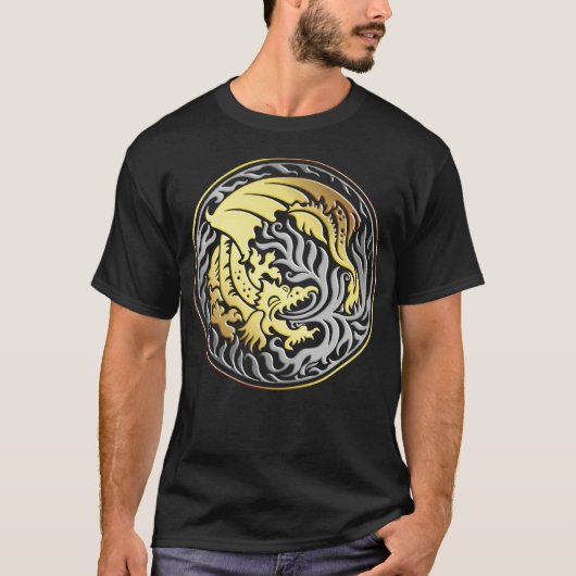 Dragoncircle - Gold und Chrome T-Shirt (Vorderseite)