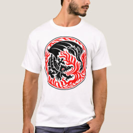 Dragoncircle - Schwarz mit rotem Feuer T-Shirt
