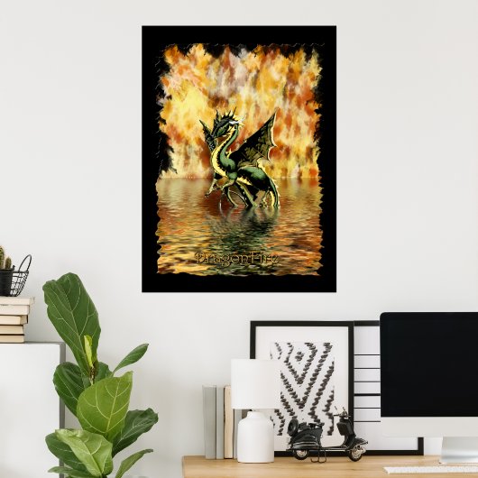 DRAGONFIRE: Das Dragon Art Poster (Heimbüro)