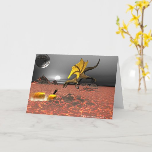 DragonFire Gruß-Karte Karte (Gelbe Blume)
