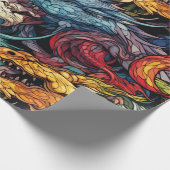 Dragonfire Kaleidoskop Geschenkpapier (Ecke)