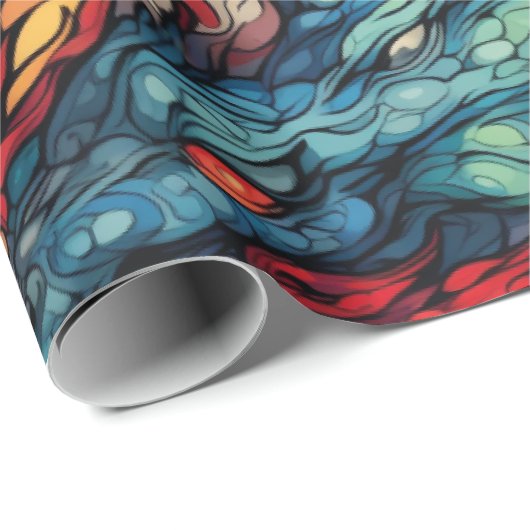 Dragonfire Kaleidoskop Geschenkpapier (Rolleneckpunkt)