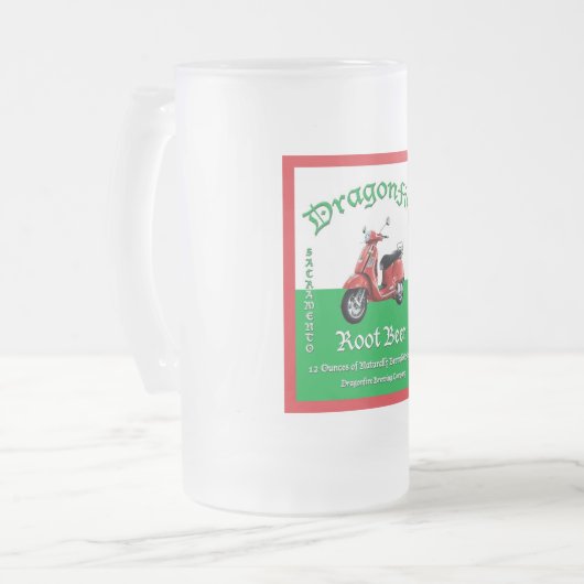 DragonFire Wurzel-Bier-Tasse Mattglas Bierglas (Vorderseite Links)