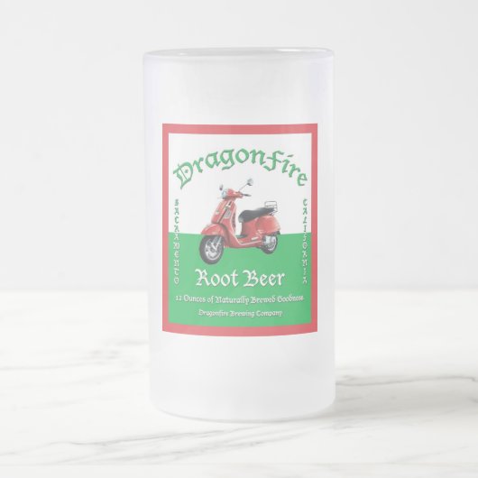 DragonFire Wurzel-Bier-Tasse Mattglas Bierglas (Mittel)