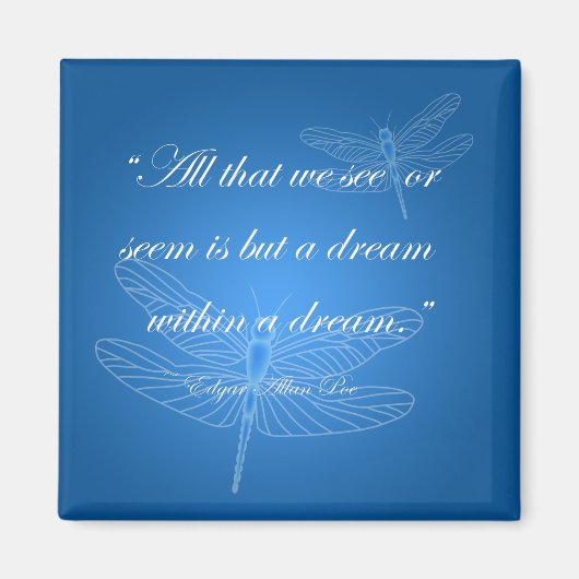 Dragonfis Dream Dragonfly Quote Magnet (Vorne)