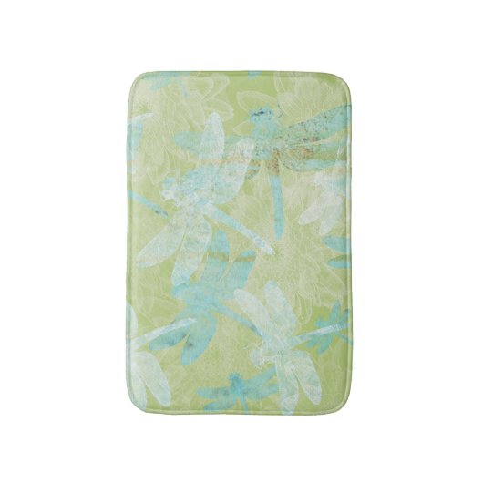 Dragonfis Green Aquamarin Blue Pattern Badematte (Vorderseite Vertikal)