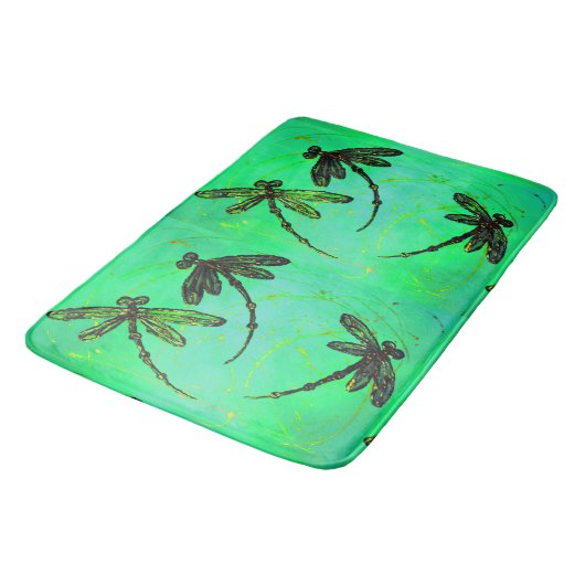 Dragonfis Lime Green Drehung Bath Mat Badematte (Schrägansicht)