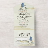 Dragonfis paarnde Herzform Hochzeitsstimmung RSVP All In One Einladung (Innen Boden)